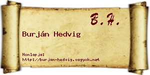 Burján Hedvig névjegykártya